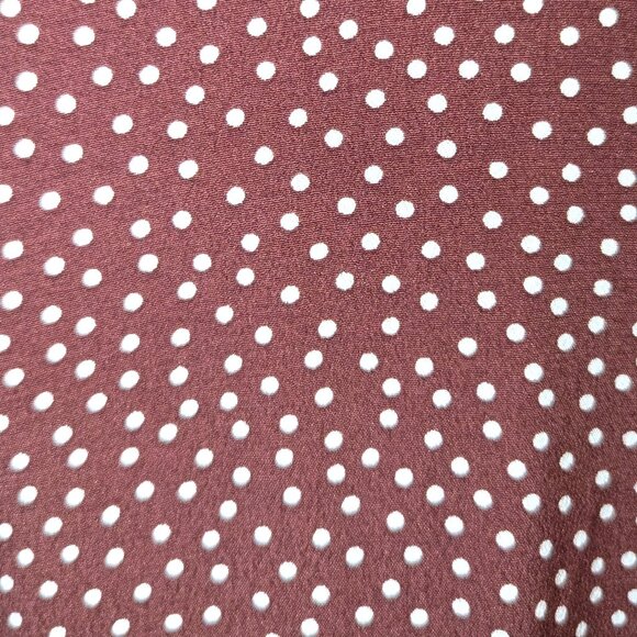 Abercrombie & Fitch | Burgundy Polka Dot Surplice ¾ Sleeve Blouse Top | Small - Picture 5 of 11